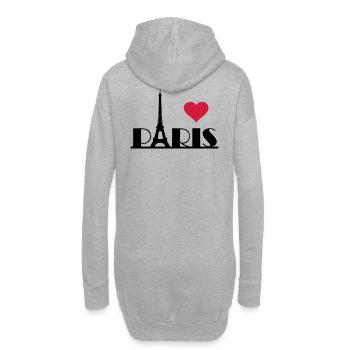 I love Paris Frankreich Eiffelturm Herz - Hoodie-Kleid - Grau meliert - Hinten