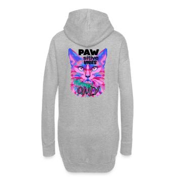 Sigura design PAW Positive Vibes Cat - Hoodie-Kleid - Grau meliert - Hinten
