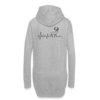 Heartbeat Deer Nature Animal Forest Red Deer ECG - Sweat-shirt à capuche long Femme - gris chiné - Dos