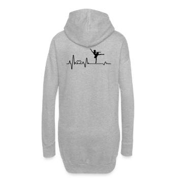 Ballerina Herzschlag Ballett-Tänzerin Geschenkidee - Hoodie-Kleid - Grau meliert - Hinten