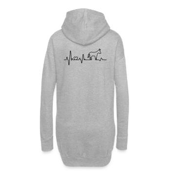Battement de cœur d’âne mulet mulet animal de ferme - Sweat-shirt à capuche long Femme - gris chiné - Dos