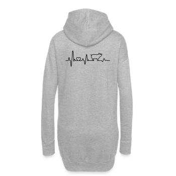 Éleveur de porcs battement de coeur fermier EKG - Sweat-shirt à capuche long Femme - gris chiné - Dos