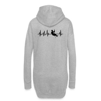 Bergsteiger Bergsteigen Bergsport Herzschlag EKG - Hoodie-Kleid - Grau meliert - Hinten