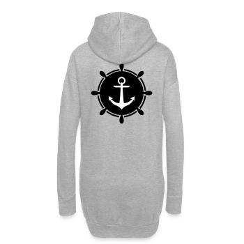 Anchor steering wheel - Hoodie-Kleid - Grau meliert - Hinten