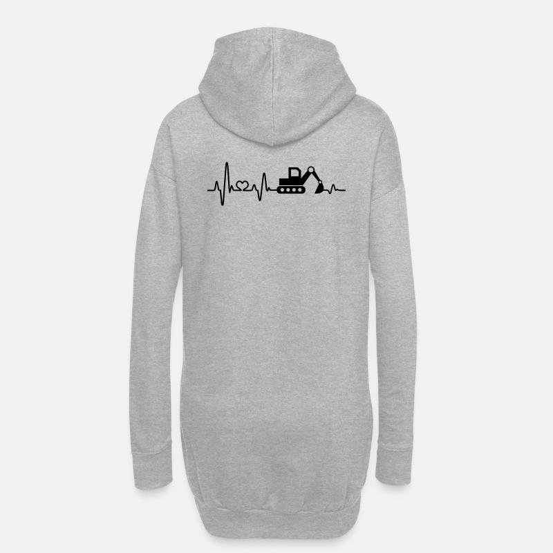 Bagger Baustelle Bauarbeiter Baggerfahrer Geschenk - Hoodie-Kleid - Grau meliert
