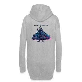 Asphalt-Kriegerin - Hoodie-Kleid - Grau meliert - Hinten