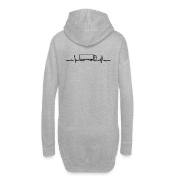 LKW Truck Herzschlag Trucker Fernfahrer Spedition - Hoodie-Kleid - Grau meliert - Hinten