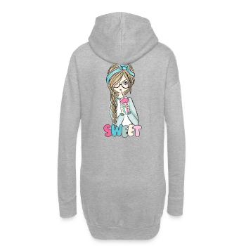 Süßes Hemd - Hoodie-Kleid - Grau meliert - Hinten