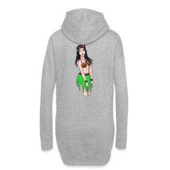 Hawaiian Mädchen Fantasy Sexy Girl Valentinstag - Hoodie-Kleid - Grau meliert - Hinten