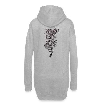 China chinesischer Drache Tattoo2 - Hoodie-Kleid - Grau meliert - Hinten