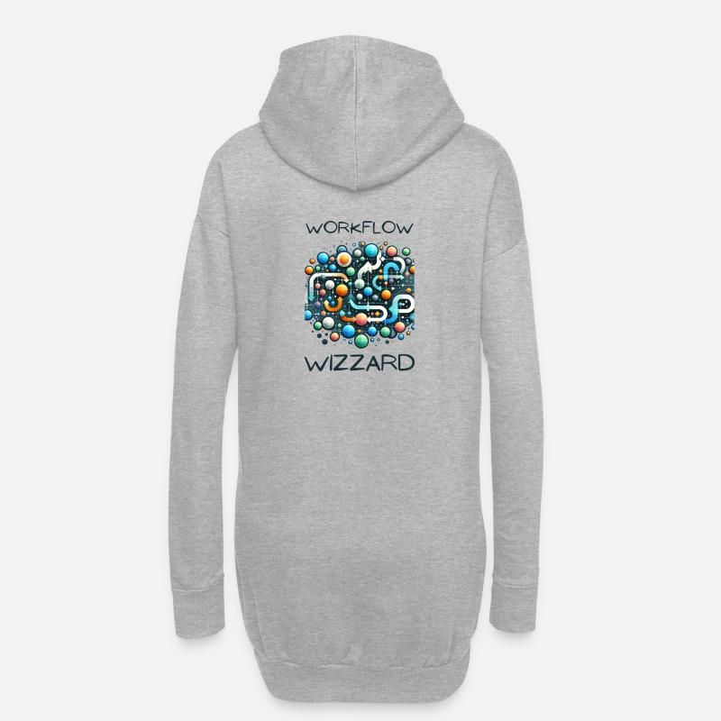 Workflow-Wizzard - Hoodie-Kleid - Grau meliert