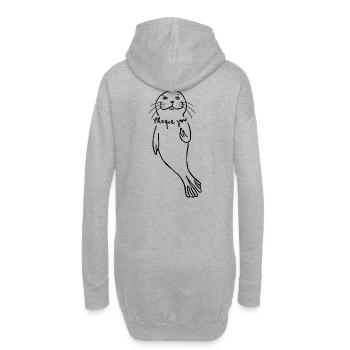 phoque you | fuck you - Hoodie-Kleid - Grau meliert - Hinten