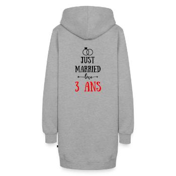 JUST MARRIED ANNIVERSAIRE DE MARIAGE 3 ANS - Sweat-shirt à capuche long Femme - gris chiné - Dos