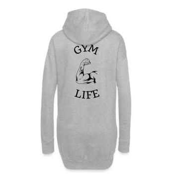 Thème d’haltérophilie à main forte - Sweat-shirt à capuche long Femme - gris chiné - Dos
