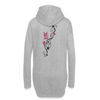 Ornement de fleur de papillon tribal - Sweat-shirt à capuche long Femme - gris chiné - Dos