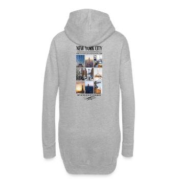 New York City Skyline NYC Manhattan - Hoodie-Kleid - Grau meliert - Hinten