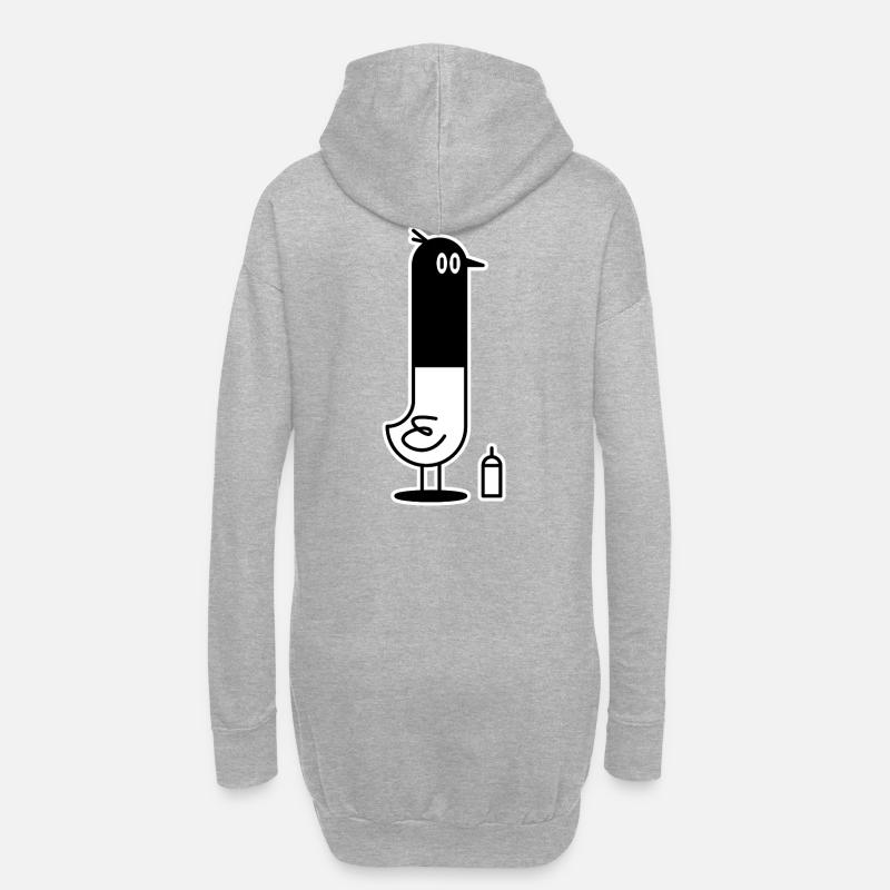 Bird Thug - Hoodie-Kleid - Grau meliert