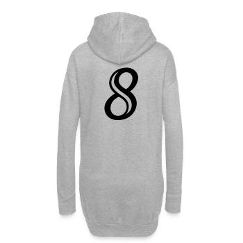 Verzierte Zahl 8 Acht - Hoodie-Kleid - Grau meliert - Hinten