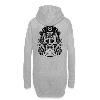 Tekno 23 gas mask - Hoodie-Kleid - Grau meliert - Hinten