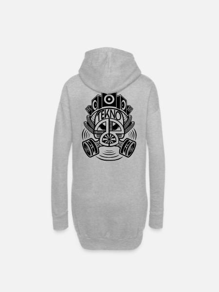 Tekno 23 gas mask - Hoodie-Kleid - Grau meliert