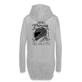 Frauen Motorrad Geschenk - Hoodie-Kleid - Grau meliert - Hinten