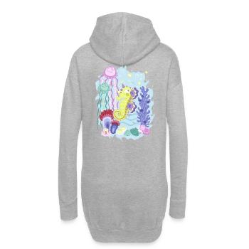 Die Majestic Magic Seepferdchen Ecke - Hoodie-Kleid - Grau meliert - Hinten