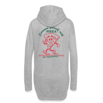 Pizza & Positivity – Kein Platz für Negativität - Hoodie-Kleid - Grau meliert - Hinten