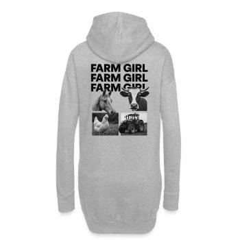 Farm Girl – Conception de tracteur Horse Cow Chicken - Sweat-shirt à capuche long Femme - gris chiné - Dos