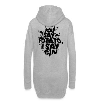 Du sagst Kartoffel, ich sage Gin – lustiges Gin-Liebhaber-Zitat - Hoodie-Kleid - Grau meliert - Hinten