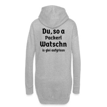 bayerisch Sprüche Bayer Bayern Fun Packerl Watschn - Hoodie-Kleid - Grau meliert - Hinten