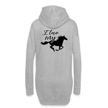 Pferd Pferdeliebhaber Reiter Reiterin Pferdeliebe - Hoodie-Kleid - Grau meliert - Hinten
