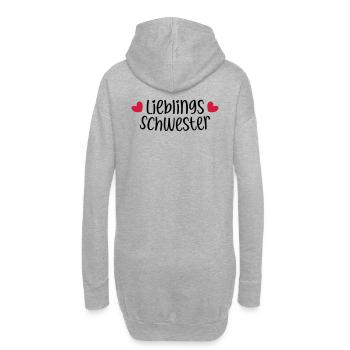 Lieblingsschwester beste Schwester Herz Geschenk - Hoodie-Kleid - Grau meliert - Hinten