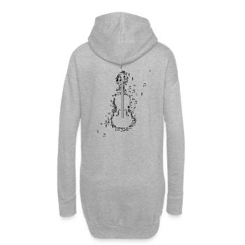 Violon Violon Violons Notes de musique - Sweat-shirt à capuche long Femme - gris chiné - Dos