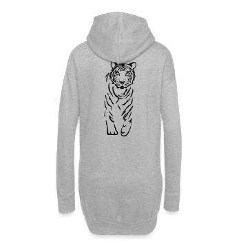 chat tigre lion - Sweat-shirt à capuche long Femme - gris chiné - Dos