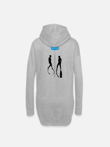 Never Alone Bifins - Hoodie-Kleid - Grau meliert