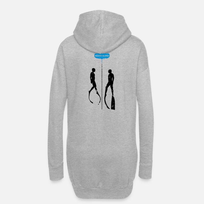 Never Alone Bifins - Hoodie-Kleid - Grau meliert