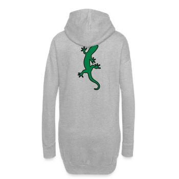 Eidechse Salamander Gecko - Hoodie-Kleid - Grau meliert - Hinten