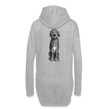 Süßer Irischer Wolfshund - Hoodie-Kleid - Grau meliert - Hinten