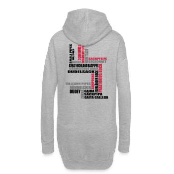 Sackpfeifen Textwolke - Hoodie-Kleid - Grau meliert - Hinten