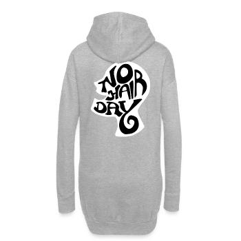 No hair day schwarz weiss Typo - Hoodie-Kleid - Grau meliert - Hinten