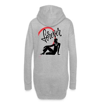 Figur eines Mannes mit einer rechten Herzhälfte - Hoodie-Kleid - Grau meliert - Hinten