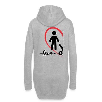 Minimalistisches Liebesdesign Links Halbes Herz - Hoodie-Kleid - Grau meliert - Hinten