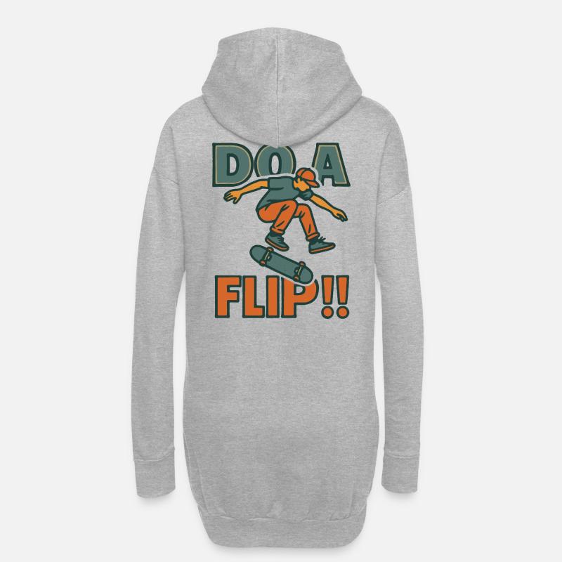 Machen Sie einen Flip DO - Hoodie-Kleid - Grau meliert