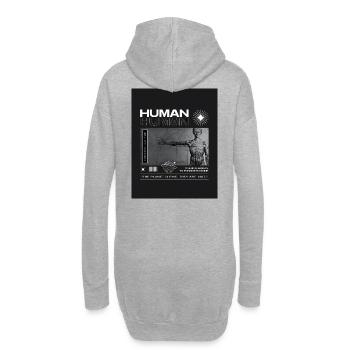 Ein Mensch zu sein ist ein Segen. - Hoodie-Kleid - Grau meliert - Hinten