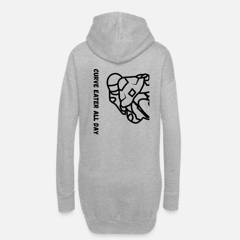 Motorrad Hemd - Hoodie-Kleid - Grau meliert