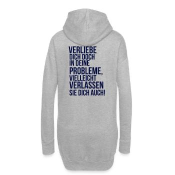 À propos de devenir fou - tombe amoureux de ton problème - Sweat-shirt à capuche long Femme - gris chiné - Dos