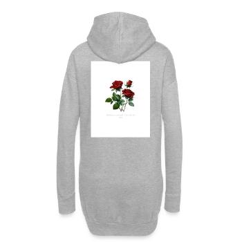Rosenmotiv Erweckt das Leben... - Hoodie-Kleid - Grau meliert - Hinten