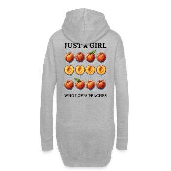 JUSTE UNE FILLE QUI ADORE LES PÊCHES - Pêche - Sweat-shirt à capuche long Femme - gris chiné - Dos