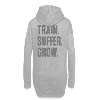 Train Suffer Grow Grunge Thème - Gray - Sweat-shirt à capuche long Femme - gris chiné - Dos