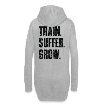 Devise Train Suffer Grow Grunge - Black - Sweat-shirt à capuche long Femme - gris chiné - Dos